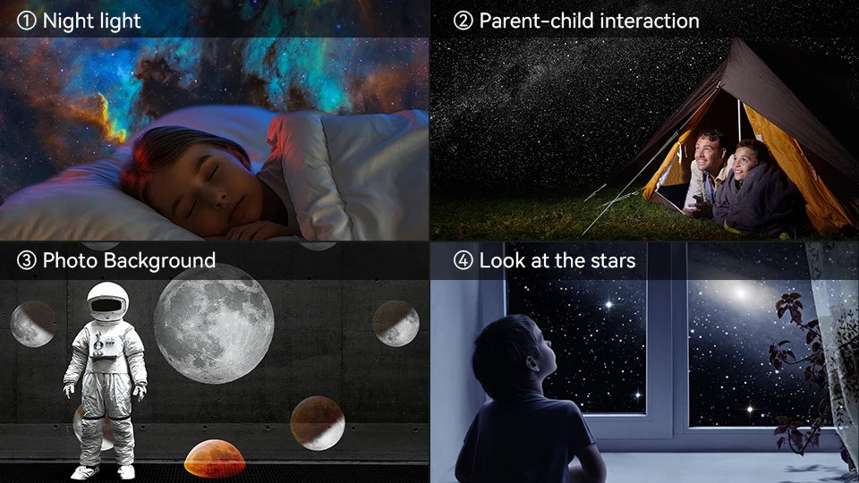 360° Rotation Galaxy Night Light Projector