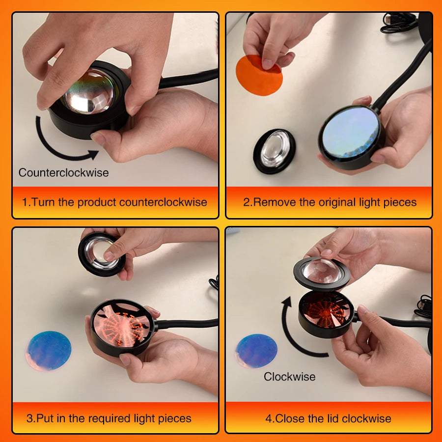 USB Powered Sunset Projector Lamp