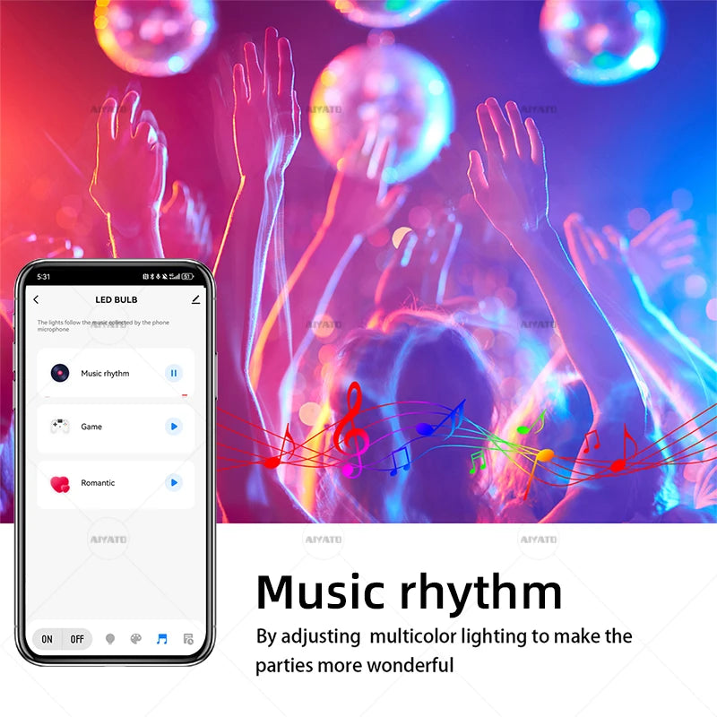Smart Wireless Bluetooth LED Light Bulbs