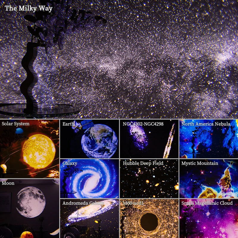 360° Rotation Galaxy Night Light Projector