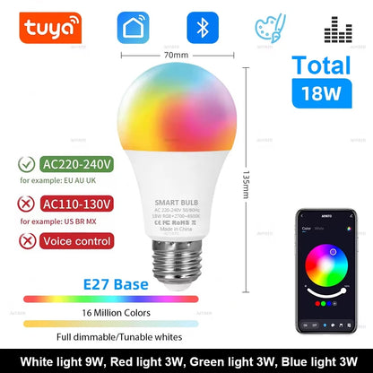 Smart Wireless Bluetooth LED Light Bulbs