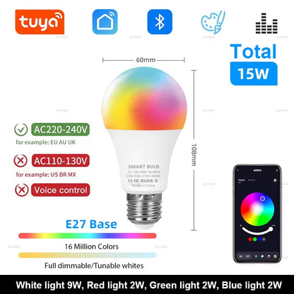 Smart Wireless Bluetooth LED Light Bulbs
