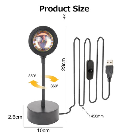 USB Powered Sunset Projector Lamp
